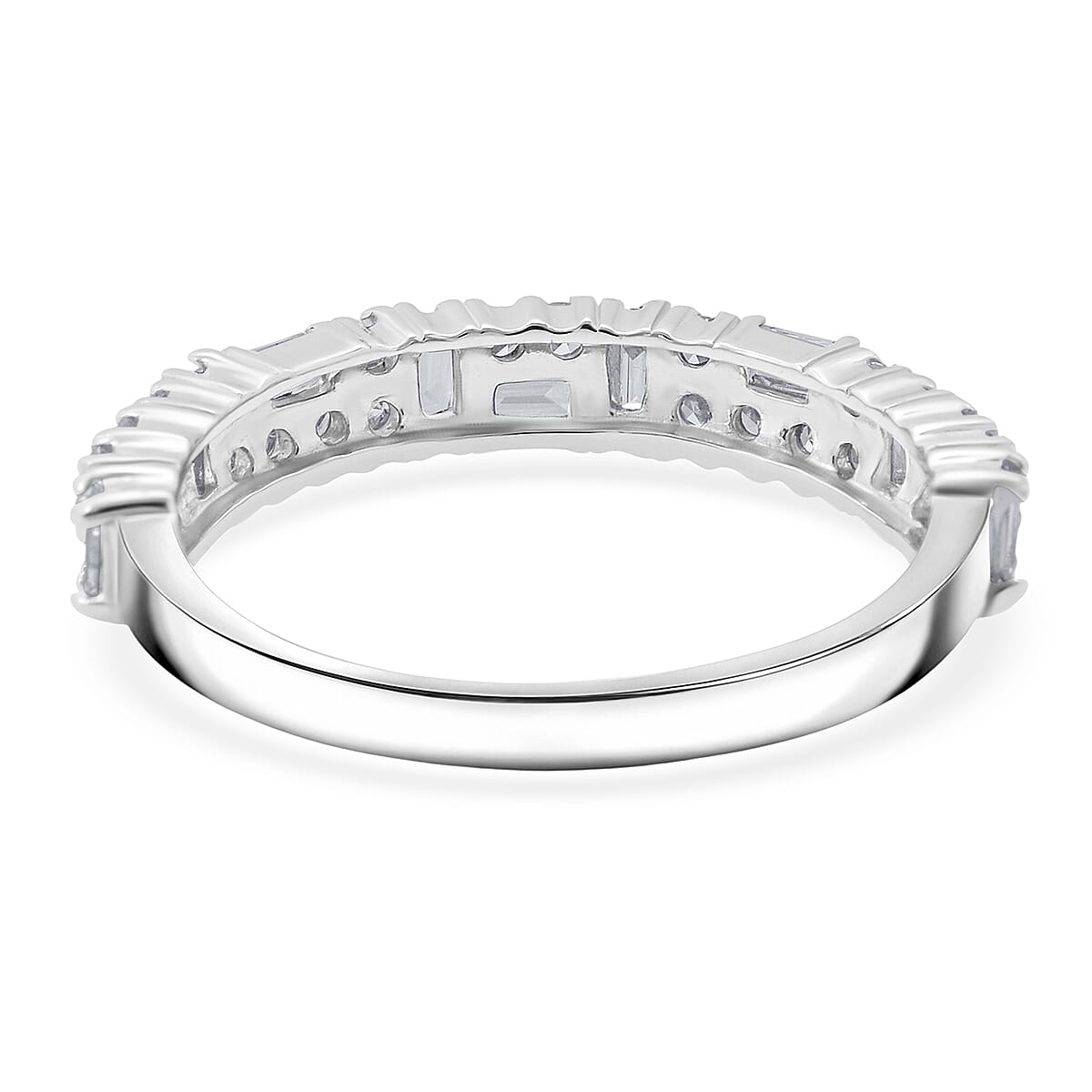 Luxuriant Lab Grown Diamond G-H SI 0.65 ctw Art Deco Ring in Rhodium Over Sterling Silver (Size 10.0) image number 4