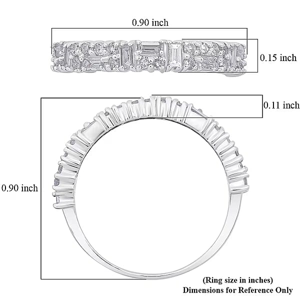Luxuriant Lab Grown Diamond (G-H, SI) Art Deco Ring in Rhodium Over Sterling Silver 0.65 ctw (Size 10.0)