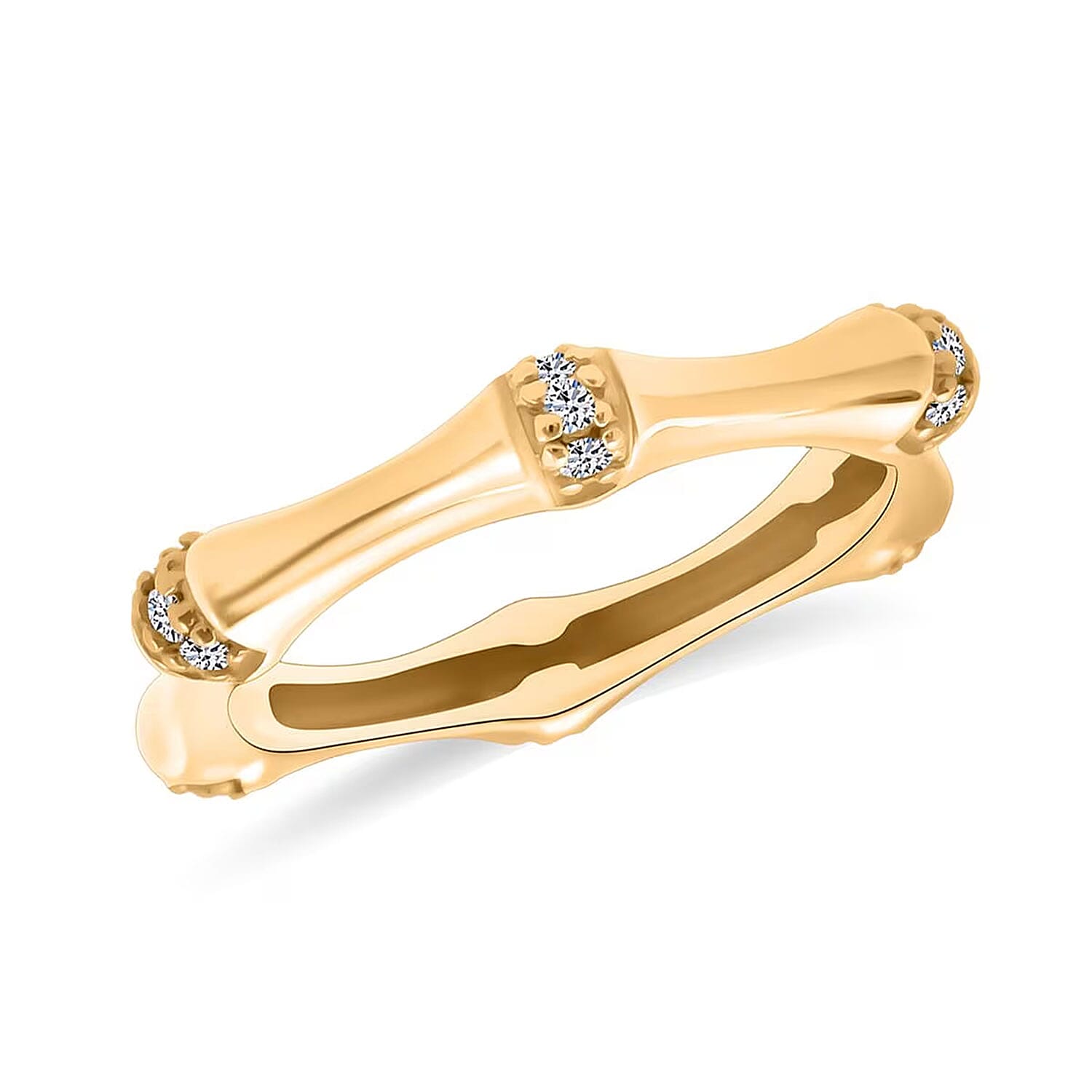 Luxuriant Lab Grown Diamond Ring in 18K Vermeil YG Over Sterling Silver 0.20 ctw (Size 10.0) (G-H, SI)