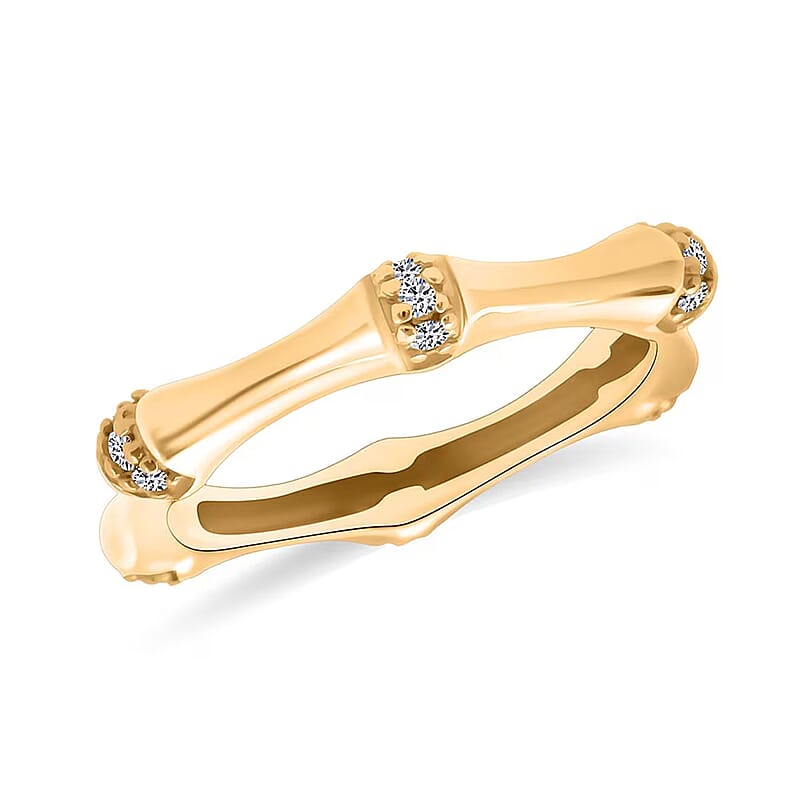 Luxuriant Lab Grown Diamond Ring in 18K Vermeil YG Over Sterling Silver 0.20 ctw (Size 10.0) (G-H, SI)