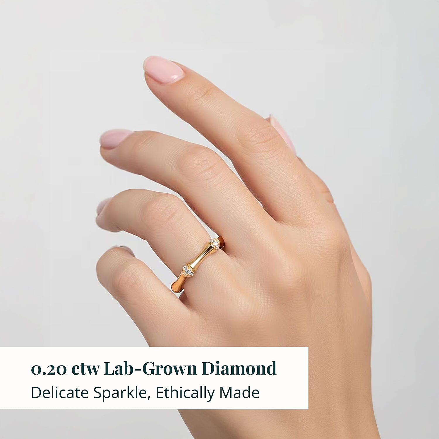 Luxuriant Lab Grown Diamond Ring in 18K Vermeil YG Over Sterling Silver 0.20 ctw (Size 10.0) (G-H, SI)