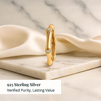 Luxuriant Lab Grown Diamond Ring in 18K Vermeil YG Over Sterling Silver 0.20 ctw (Size 10.0) (G-H, SI)