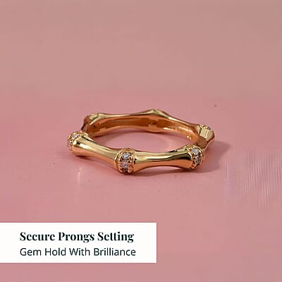 Luxuriant Lab Grown Diamond Ring in 18K Vermeil YG Over Sterling Silver 0.20 ctw (Size 10.0) (G-H, SI)