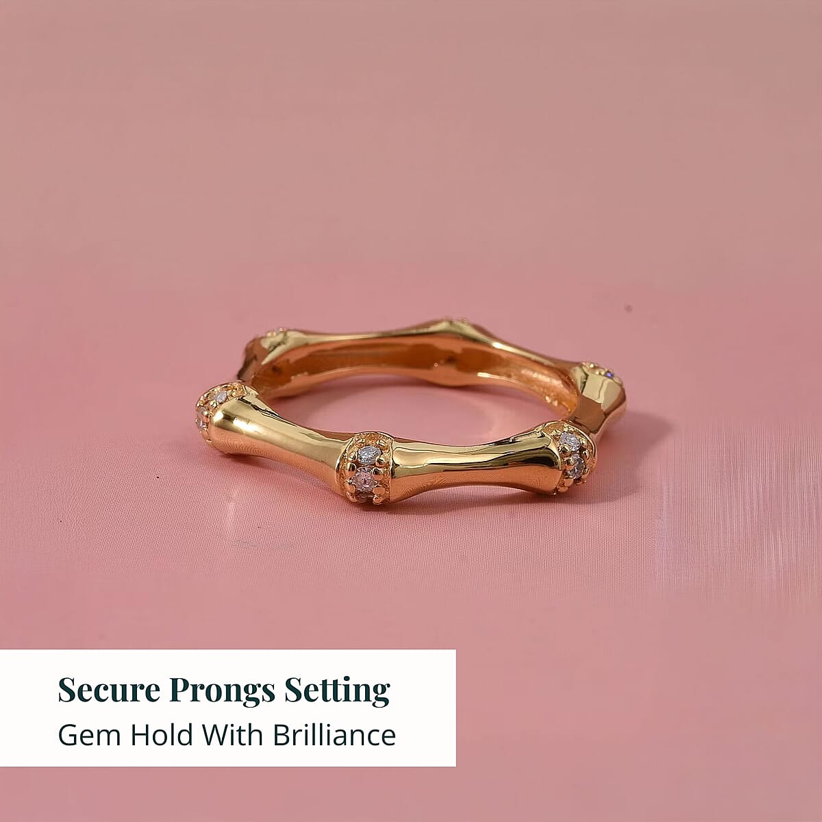 Doorbuster Luxuriant Lab Grown Diamond G-H SI 0.20 ctw Ring in 18K Vermeil Yellow Gold Over Sterling Silver (Size 6.0) image number 4