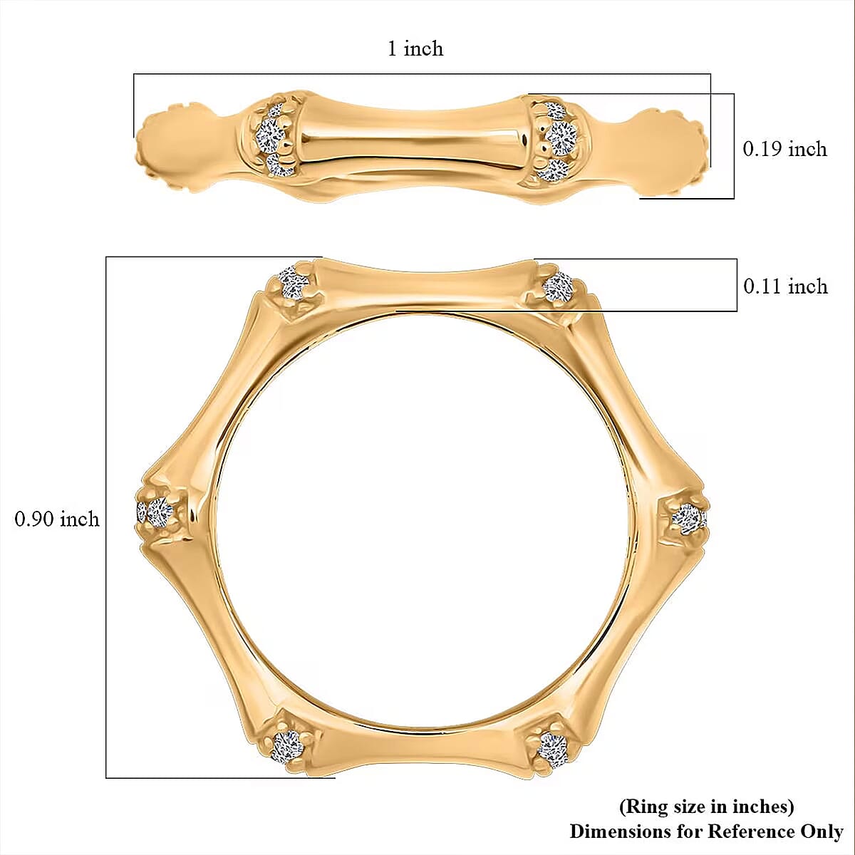 Luxuriant Lab Grown Diamond Ring in 18K Vermeil YG Over Sterling Silver 0.20 ctw (Size 8.0) (G-H, SI) image number 6