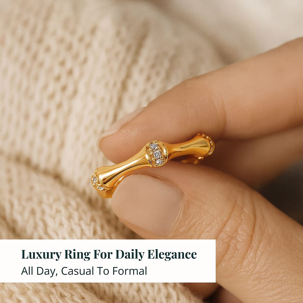 Luxuriant Lab Grown Diamond Ring in 18K Vermeil YG Over Sterling Silver 0.20 ctw (Size 9.0) (G-H, SI) image number 5