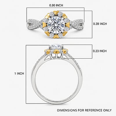 Luxuriant Lab Grown Diamond G-H SI 1.10 ctw Infinity Ring in 18K Vermeil YG and Rhodium Over Sterling Silver (Size 10.0)