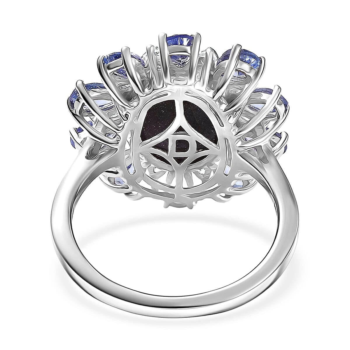 D'Joy Premium Indian Star Ruby and Multi Gemstone 9.30 ctw Celestial Starburst Ring in Rhodium Over Sterling Silver (Size 10.0)