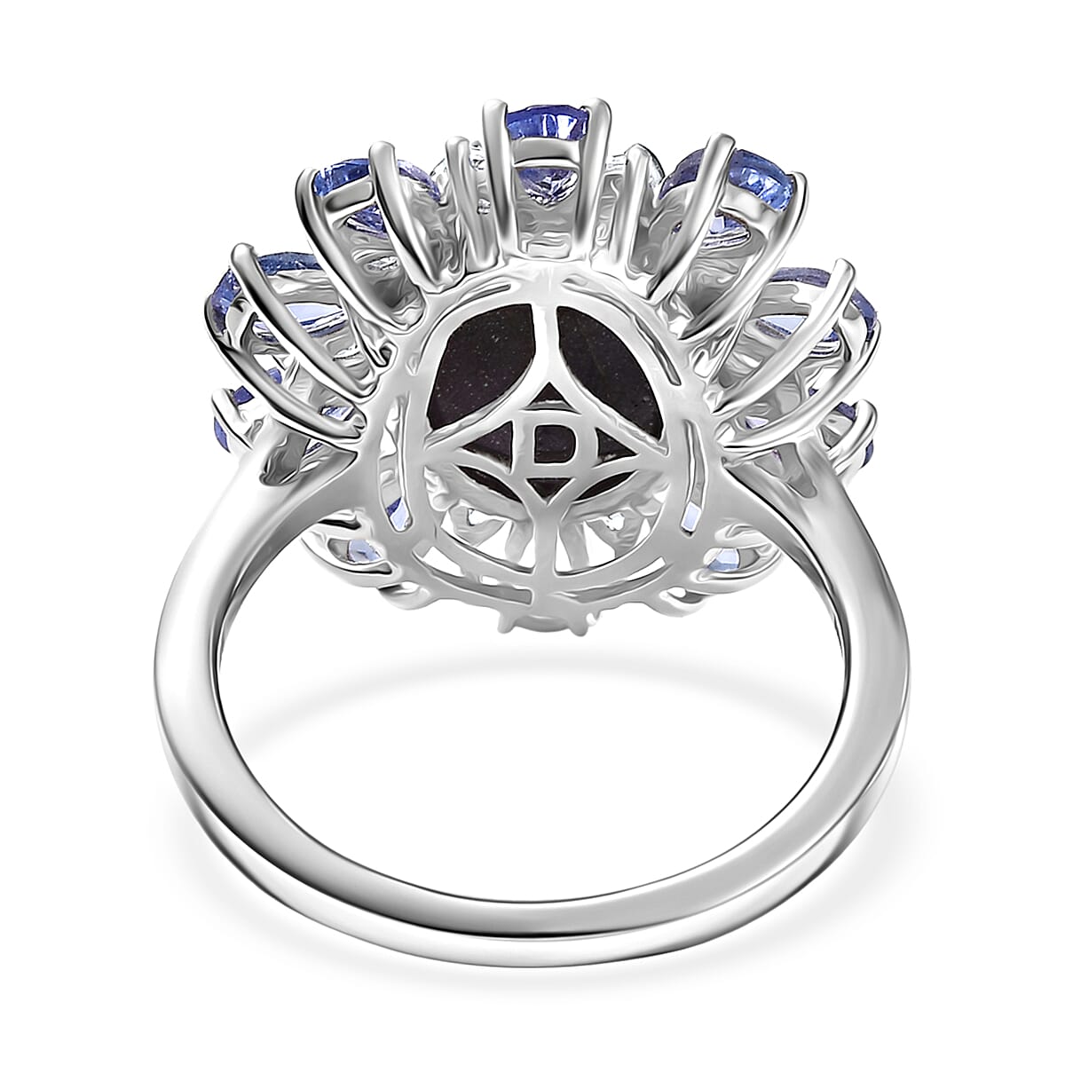 D'Joy Premium Indian Star Ruby and Multi Gemstone 9.30 ctw Celestial Starburst Ring in Rhodium Over Sterling Silver (Size 7.0) image number 4