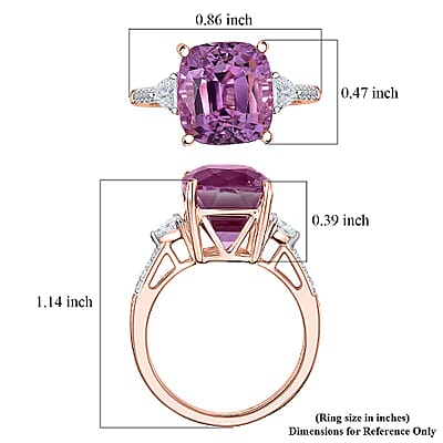 AAA Patroke Kunzite, Lab Grown Diamond (E-F, VS) Ring in 10K Rose Gold 7.25 ctw (Size 12.0)