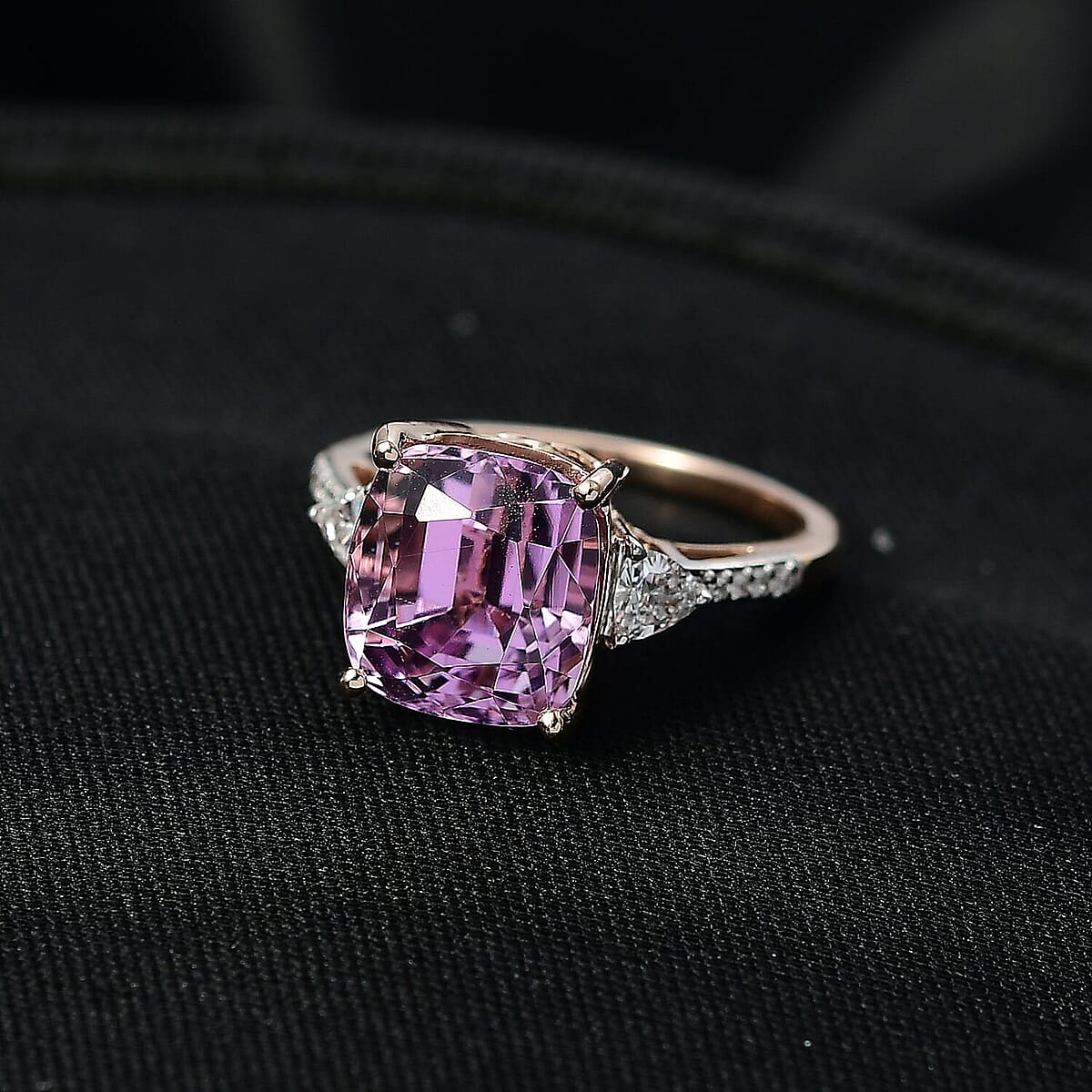 AAA Patroke Kunzite, Lab Grown Diamond Ring in 10K Rose Gold 7.25 ctw (Size 9.5) image number 1