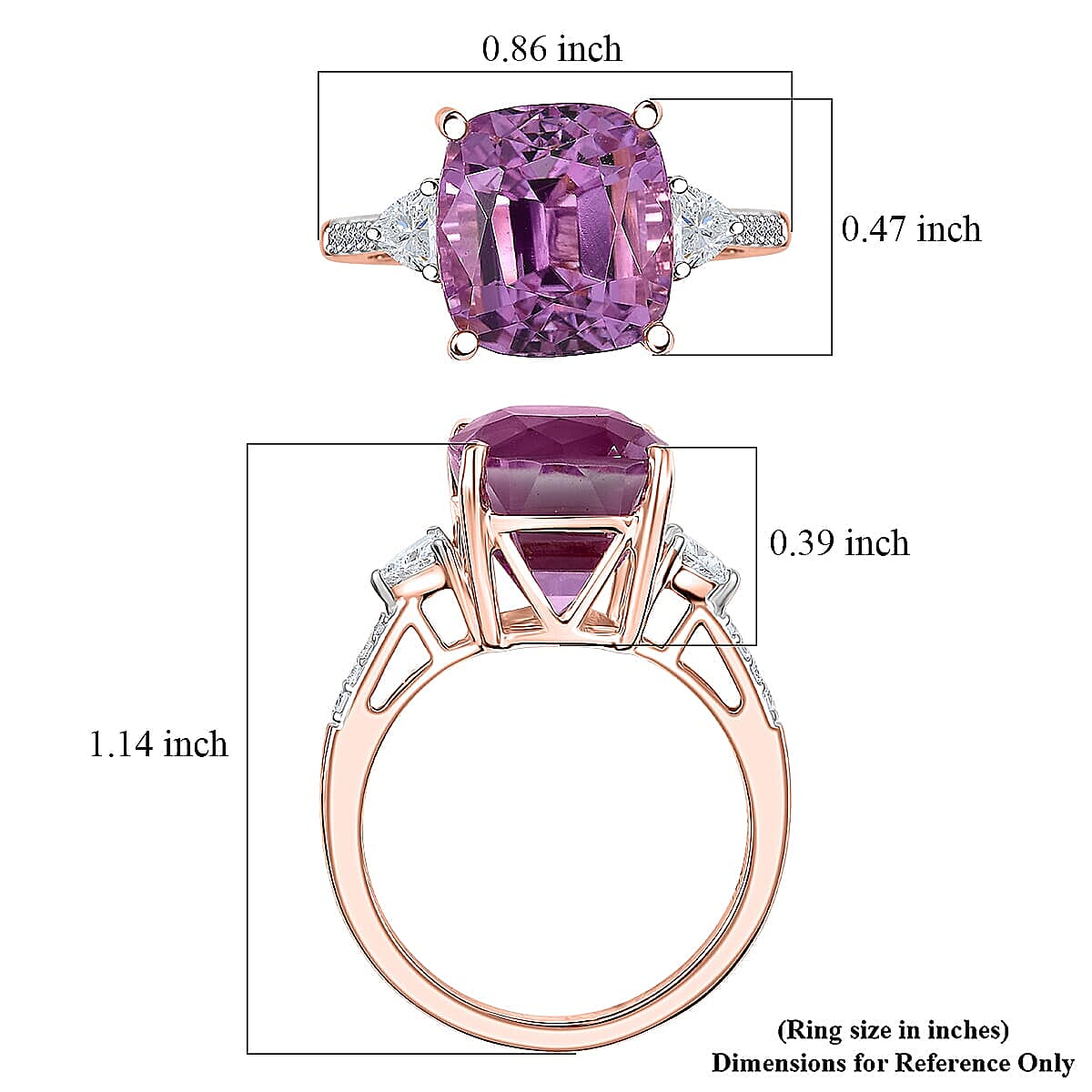 AAA Patroke Kunzite, Lab Grown Diamond Ring in 10K Rose Gold 7.25 ctw (Size 9.5) image number 5