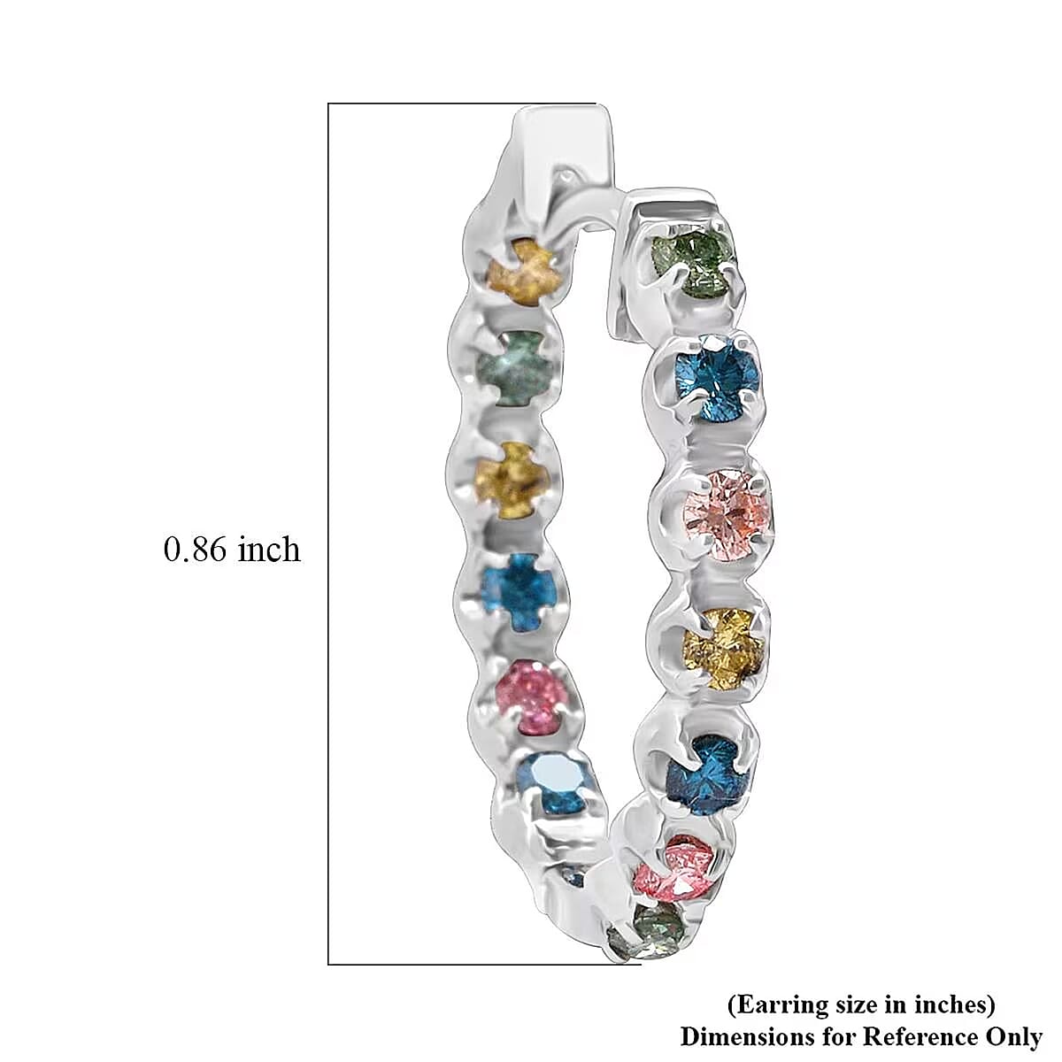 Doorbuster Luxuriant Lab Grown Multi Diamond SI 1.15 ctw Aurora Radiance Hoop Earrings in Rhodium Over Sterling Silver image number 6