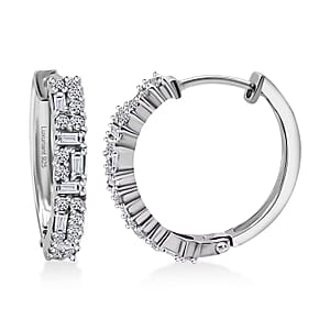 Luxuriant Lab Grown Diamond G-H SI 1.25 ctw Art Deco Earrings in Rhodium Over Sterling Silver