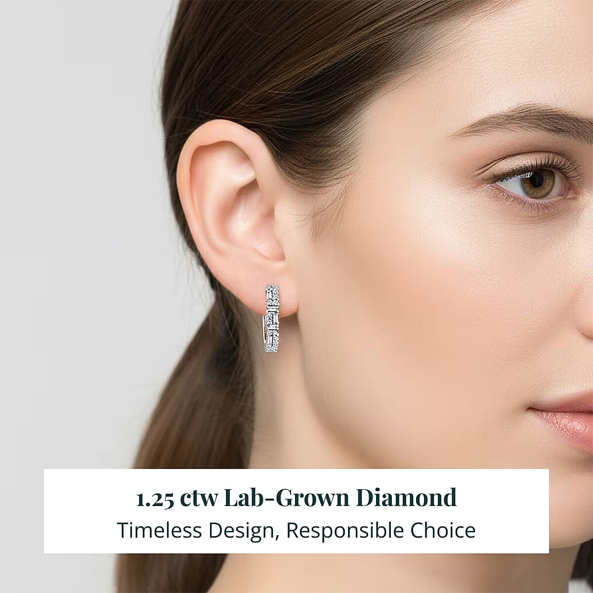 Luxuriant Lab Grown Diamond G-H SI 1.25 ctw Art Deco Earrings in Rhodium Over Sterling Silver image number 1