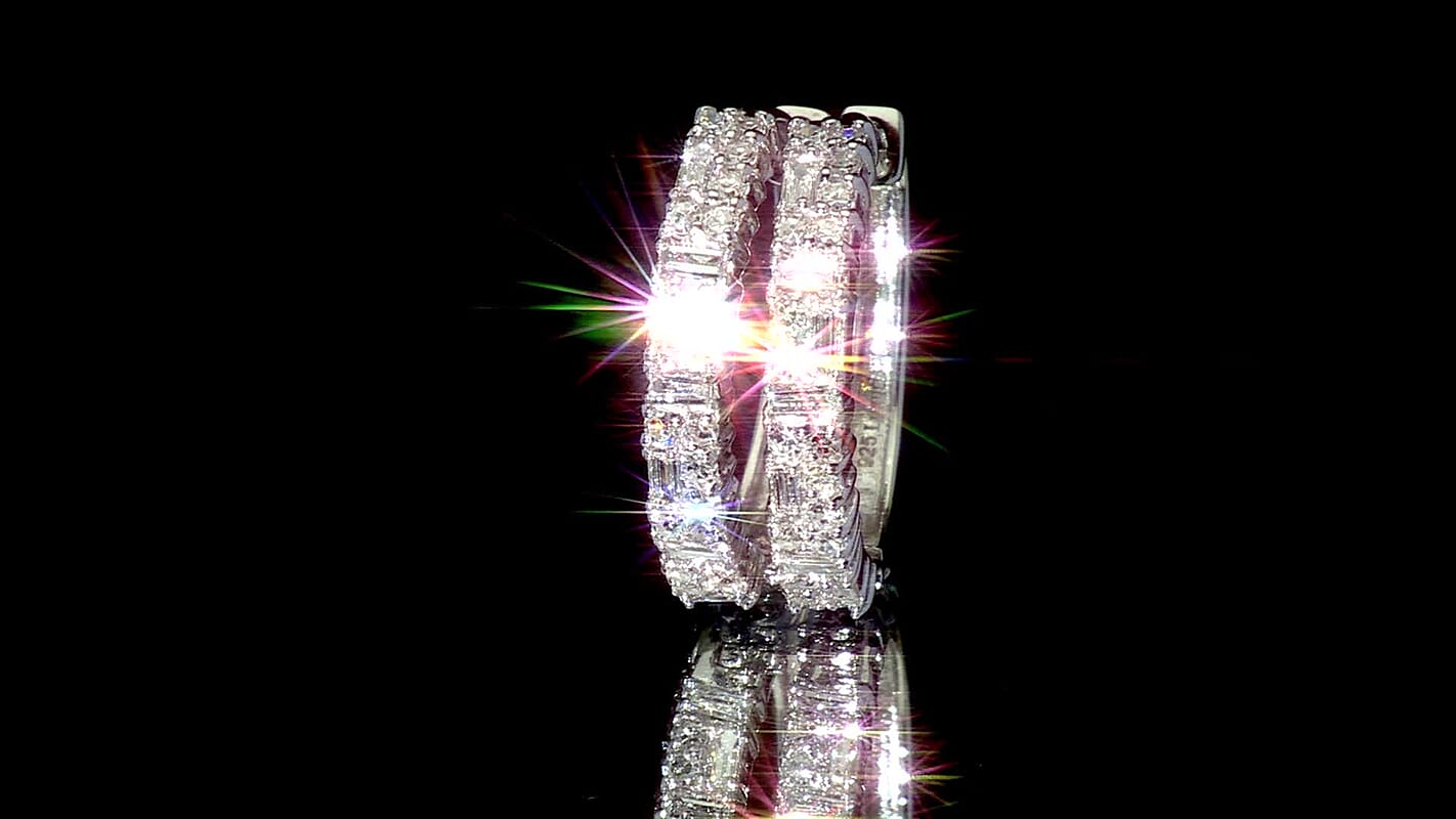 Luxuriant Lab Grown Diamond G-H SI 1.25 ctw Art Deco Earrings in Rhodium Over Sterling Silver