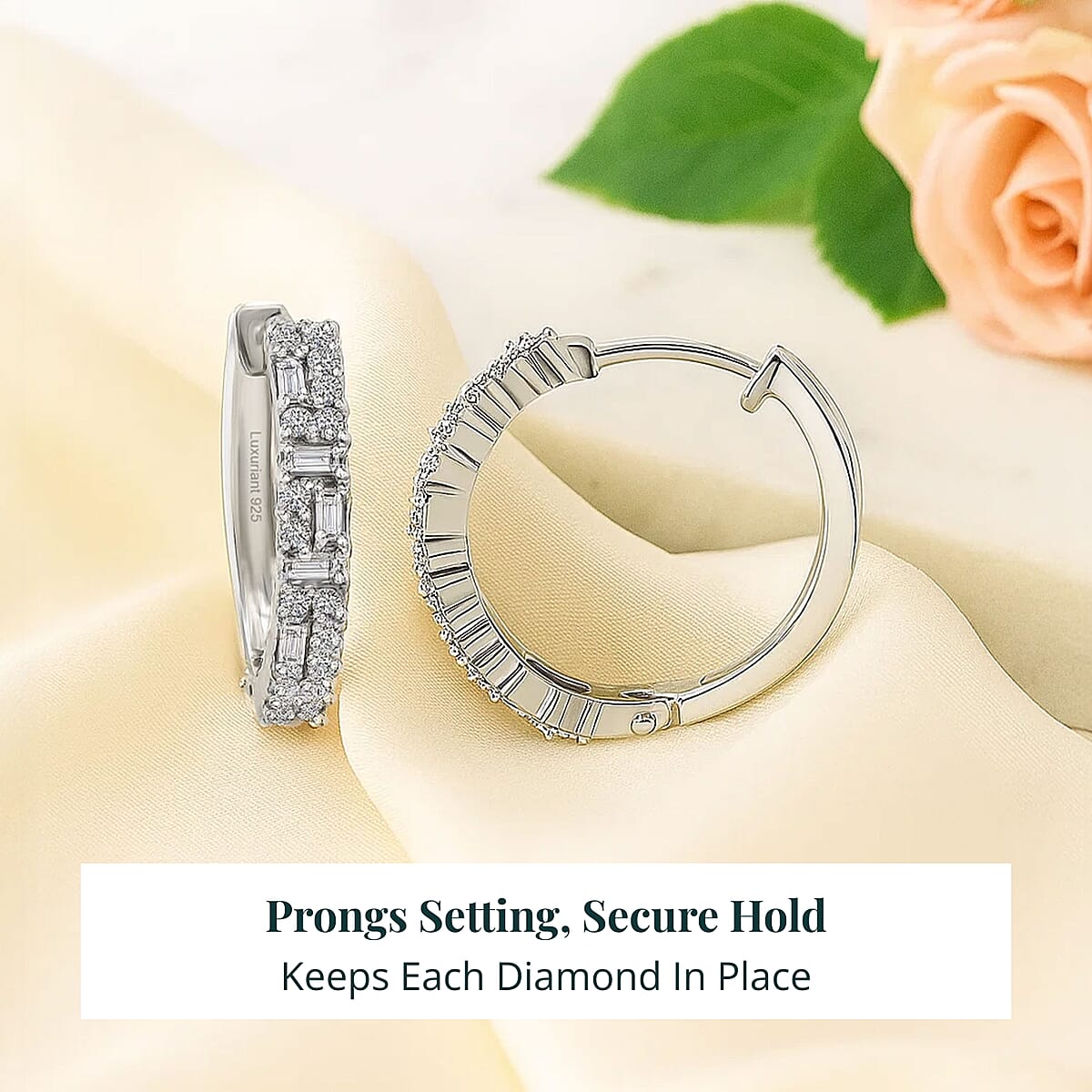 Luxuriant Lab Grown Diamond G-H SI 1.25 ctw Art Deco Earrings in Rhodium Over Sterling Silver image number 4