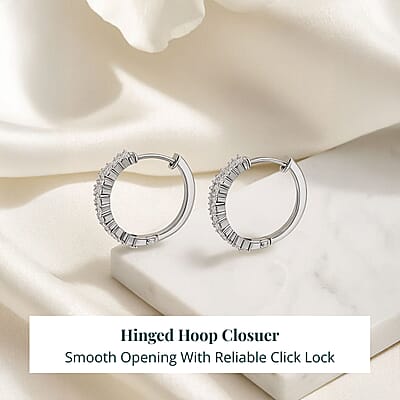 Luxuriant Lab Grown Diamond G-H SI 1.25 ctw Art Deco Earrings in Rhodium Over Sterling Silver