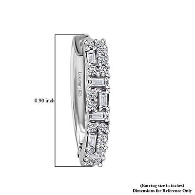 Luxuriant Lab Grown Diamond G-H SI 1.25 ctw Art Deco Earrings in Rhodium Over Sterling Silver