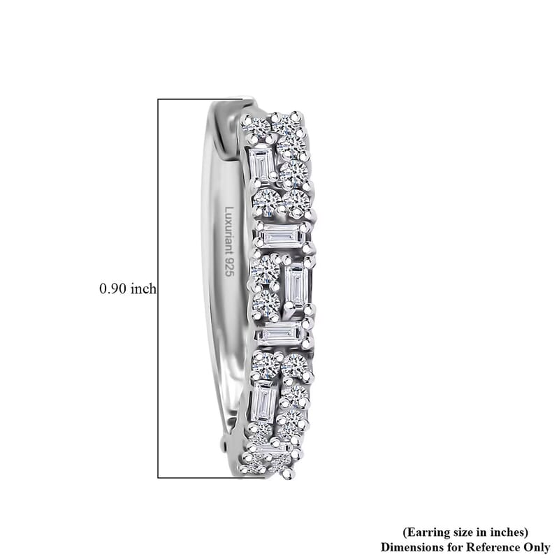 Luxuriant Lab Grown Diamond G-H SI 1.25 ctw Art Deco Earrings in Rhodium Over Sterling Silver