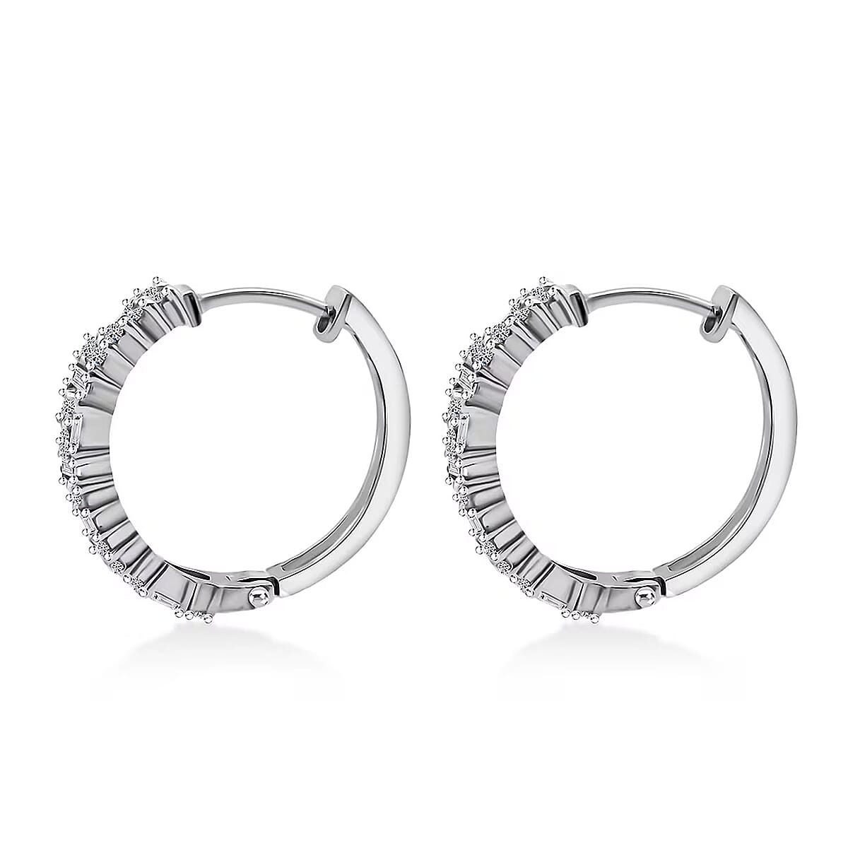 Luxuriant Lab Grown Diamond G-H SI 1.25 ctw Art Deco Earrings in Rhodium Over Sterling Silver image number 7