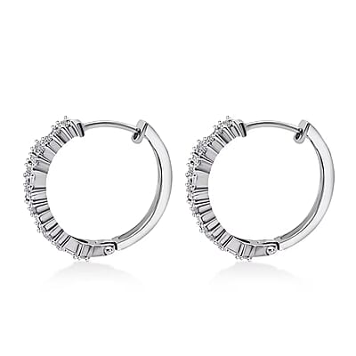 Luxuriant Lab Grown Diamond G-H SI 1.25 ctw Art Deco Earrings in Rhodium Over Sterling Silver