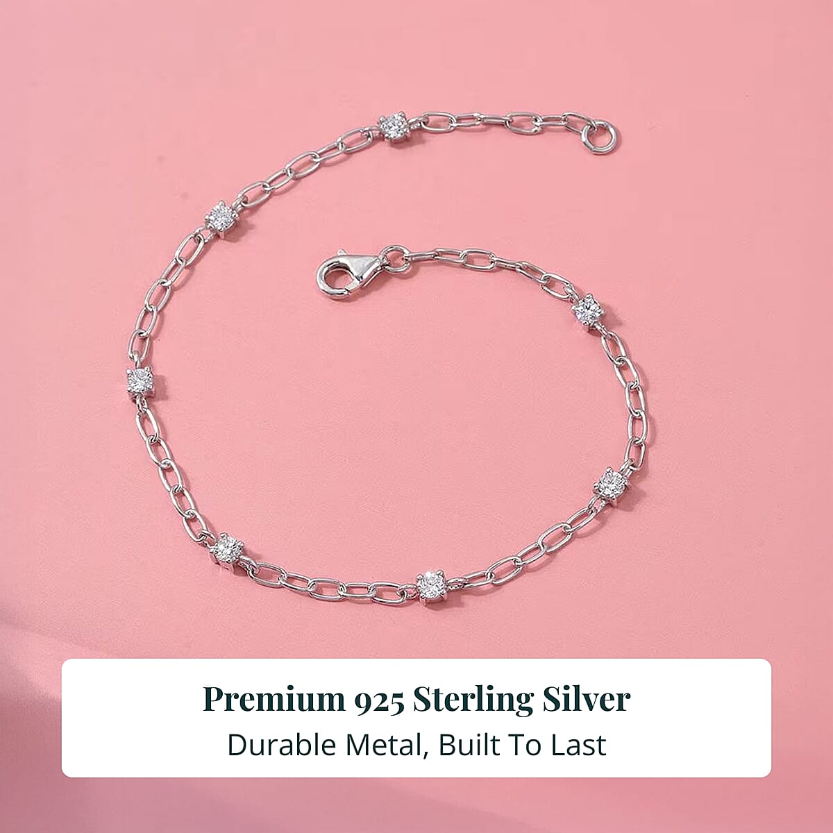  Luxuriant Lab Grown Diamond G-H SI 0.50 ctw Bracelet in Rhodium Over Sterling Silver (7.25 In) image number 2