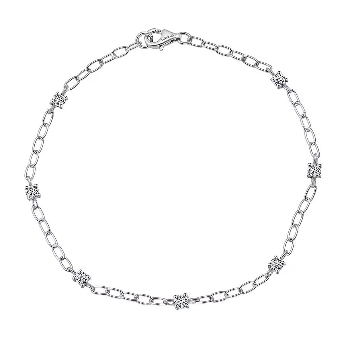  Luxuriant Lab Grown Diamond G-H SI 0.50 ctw Bracelet in Rhodium Over Sterling Silver (8.00 In) image number 0