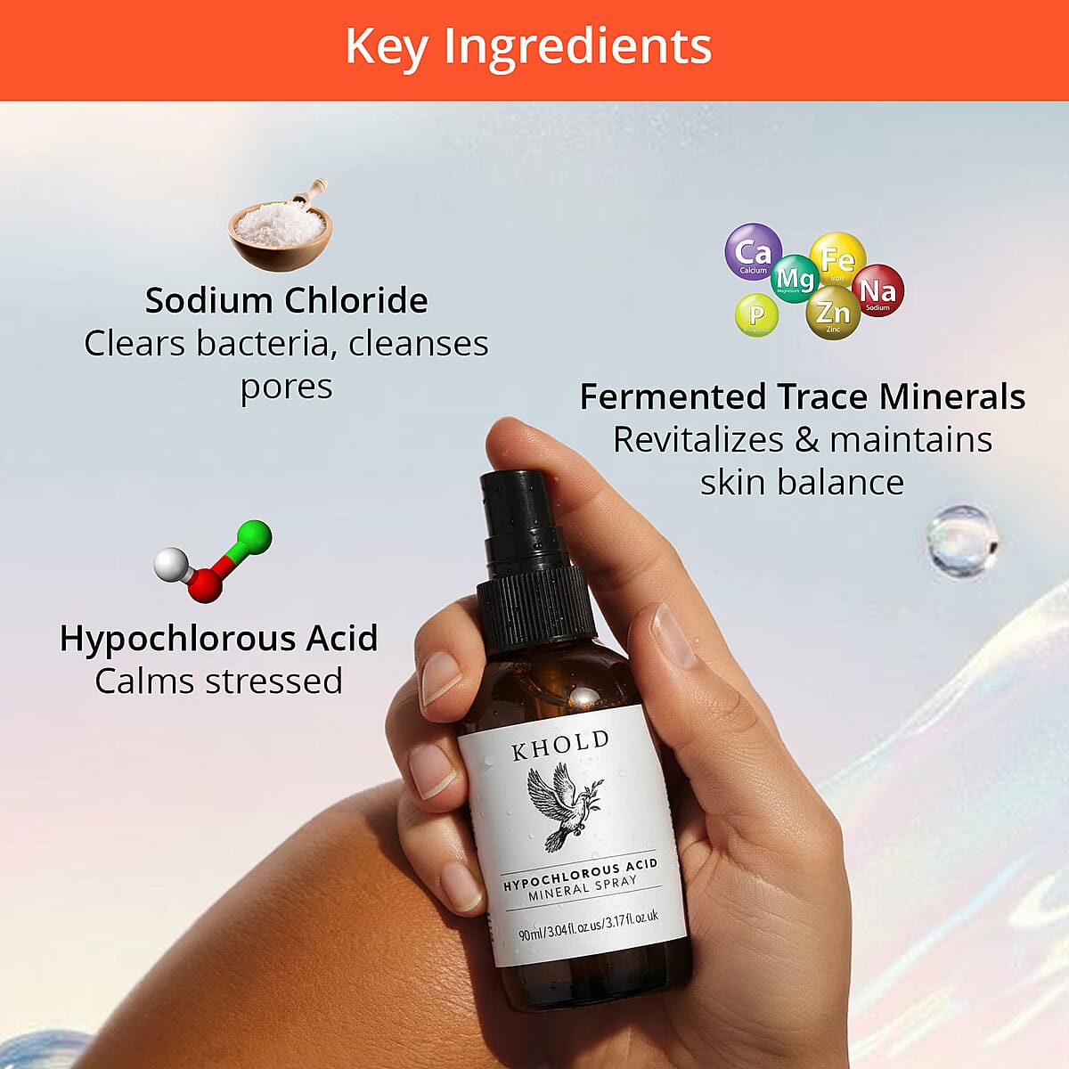 KHOLD Hypochlorous Acid Mineral Spray (3.17oz) image number 3