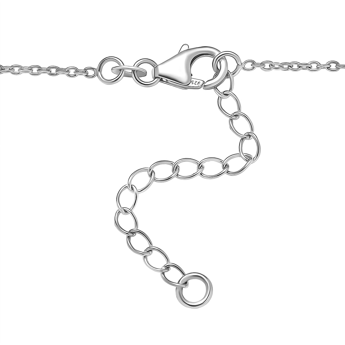 D'Joy Premium Grandidierite and Moissanite 7.95 ctw Art Deco Necklace in Rhodium Over Sterling Silver 18-20 Inches image number 4