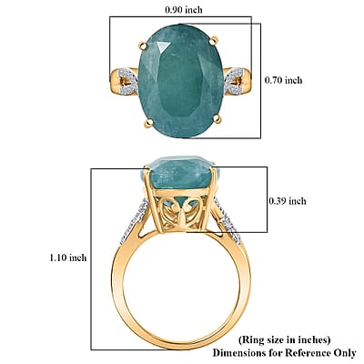 AAA Grandidierite, Lab Grown Diamond Art Deco Ring in 10K Yellow Gold 10.65 ctw (Size 6.0)