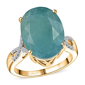 AAA Grandidierite, Lab Grown Diamond Art Deco Ring in 10K Yellow Gold 10.65 ctw (Size 7.5)