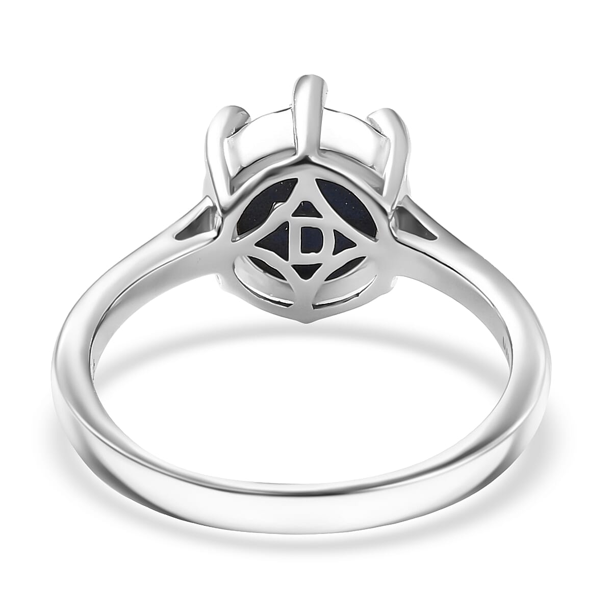 Doorbuster D'Joy Premium Blue Star Sapphire (DF) and Moissanite 3.50 ctw Galaxy Ring in Rhodium Over Sterling Silver (Size 10.0) image number 4
