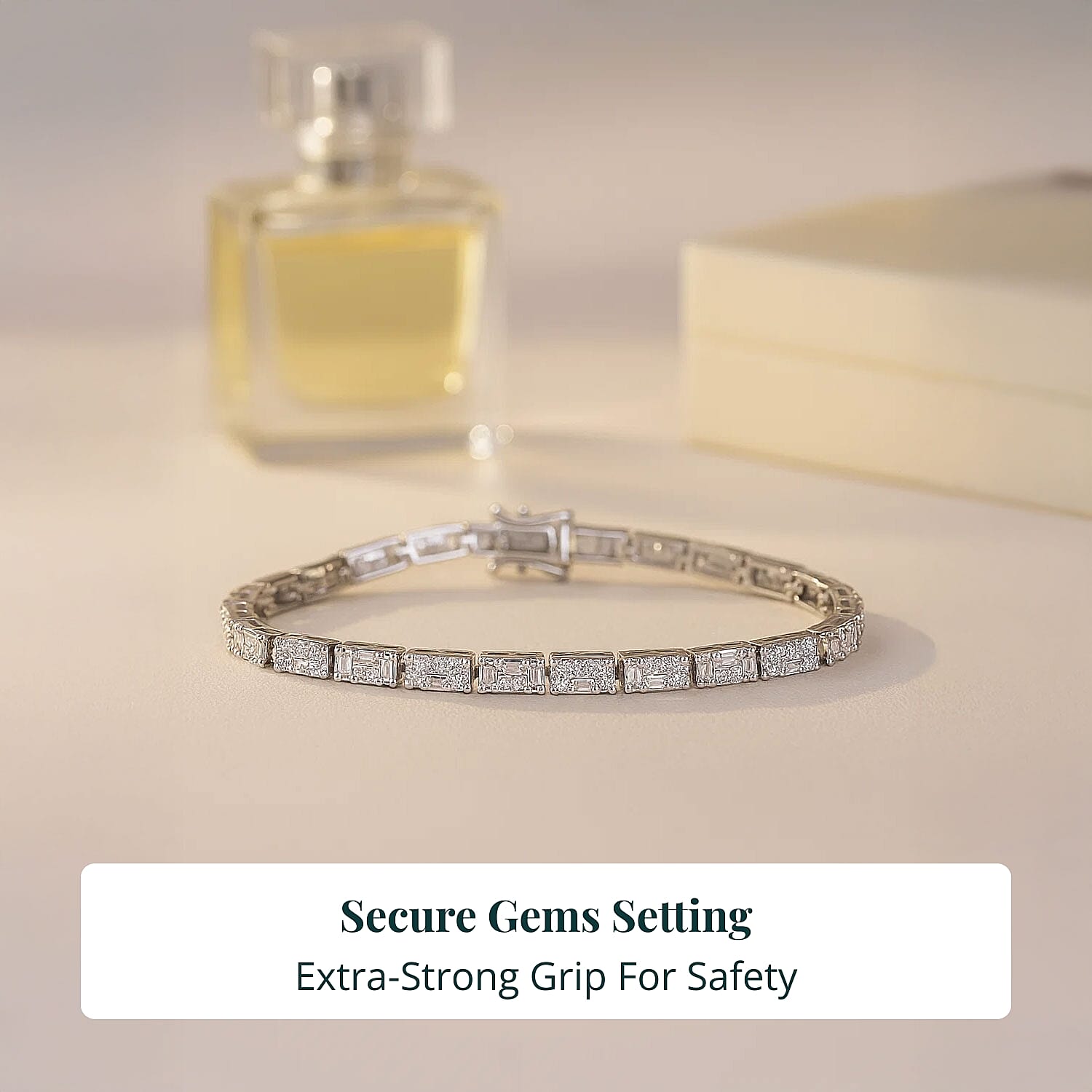  Luxuriant Lab Grown Diamond G-H SI 3.00 ctw Art Deco Bracelet in Rhodium Over Sterling Silver (6.50 In)