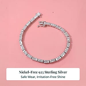  Luxuriant Lab Grown Diamond G-H SI 3.00 ctw Art Deco Bracelet in Rhodium Over Sterling Silver (7.25 In)