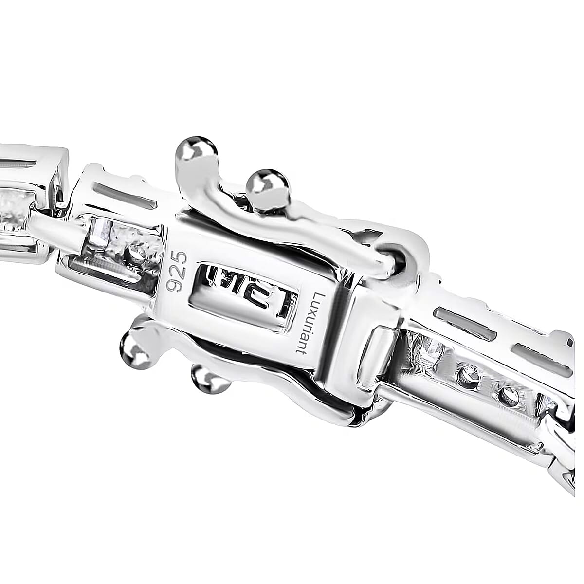  Luxuriant Lab Grown Diamond G-H SI 3.00 ctw Art Deco Bracelet in Rhodium Over Sterling Silver (7.25 In) image number 7