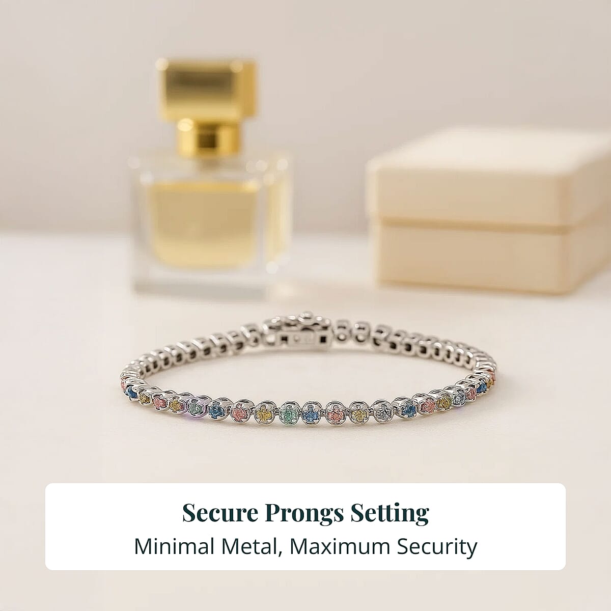 Doorbuster Luxuriant Lab Grown Multi Diamond (IR) SI 2.20 ctw Aurora Radiance Bracelet in Rhodium Over Sterling Silver (6.50 In) image number 4