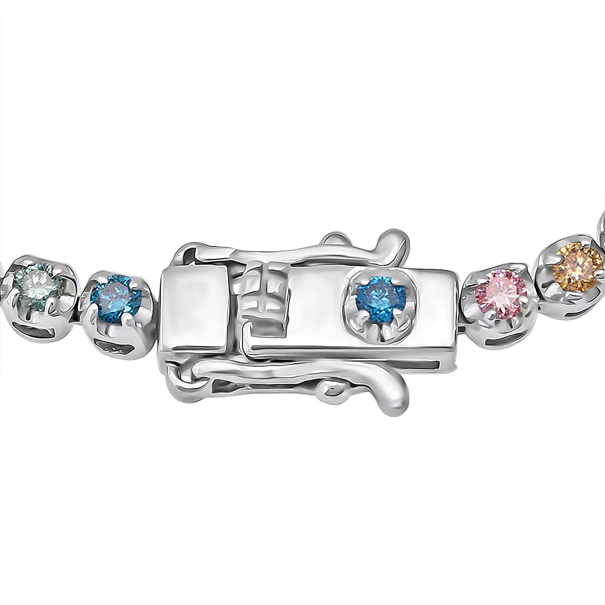 Doorbuster Luxuriant Lab Grown Multi Diamond (IR) SI 2.20 ctw Aurora Radiance Bracelet in Rhodium Over Sterling Silver (6.50 In) image number 7