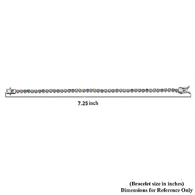 Luxuriant Lab Grown Multi Diamond (IR) SI 2.20 ctw Aurora Radiance Bracelet in Rhodium Over Sterling Silver (7.25 In)