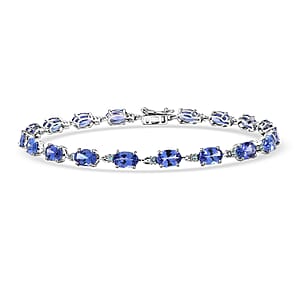 Doorbuster Luxoro AAA Tanzanite and Paraiba Tourmaline 8.85 ctw Ocean Royale Bracelet in 10K White Gold (7.25 In)