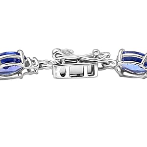 Doorbuster Luxoro AAA Tanzanite and Paraiba Tourmaline 8.85 ctw Ocean Royale Bracelet in 10K White Gold (7.25 In)