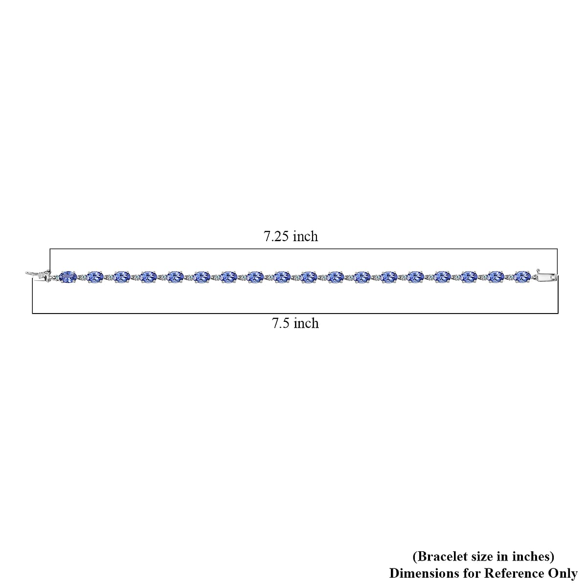 Doorbuster Luxoro AAA Tanzanite and Paraiba Tourmaline 8.85 ctw Ocean Royale Bracelet in 10K White Gold (7.25 In) image number 4