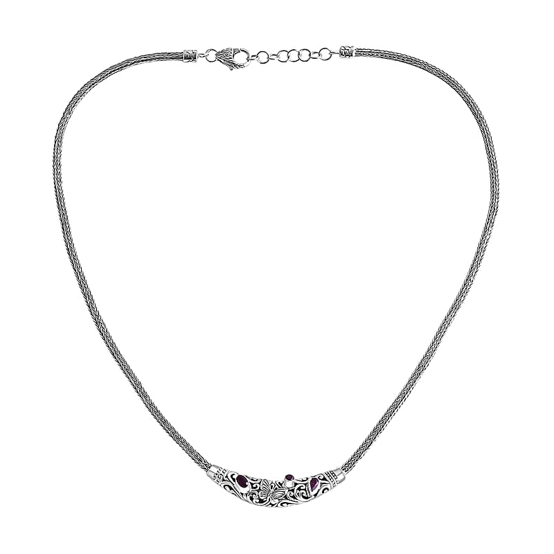 D'Joy Bali Legacy Niassa Ruby (FF) 0.75 ctw Butterfly Necklace in Sterling Silver (20 Inches)