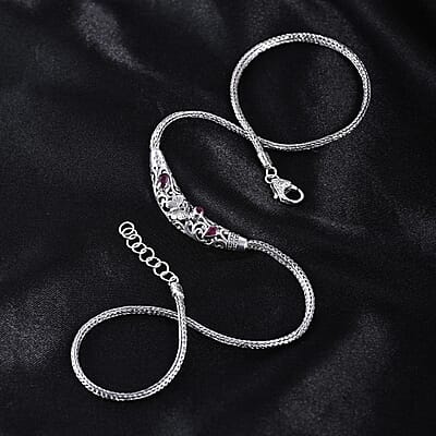 D'Joy Bali Legacy Niassa Ruby (FF) 0.75 ctw Butterfly Necklace in Sterling Silver (20 Inches)