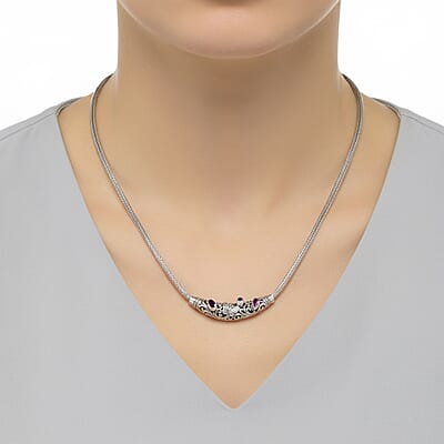 D'Joy Bali Legacy Niassa Ruby (FF) 0.75 ctw Butterfly Necklace in Sterling Silver (20 Inches)