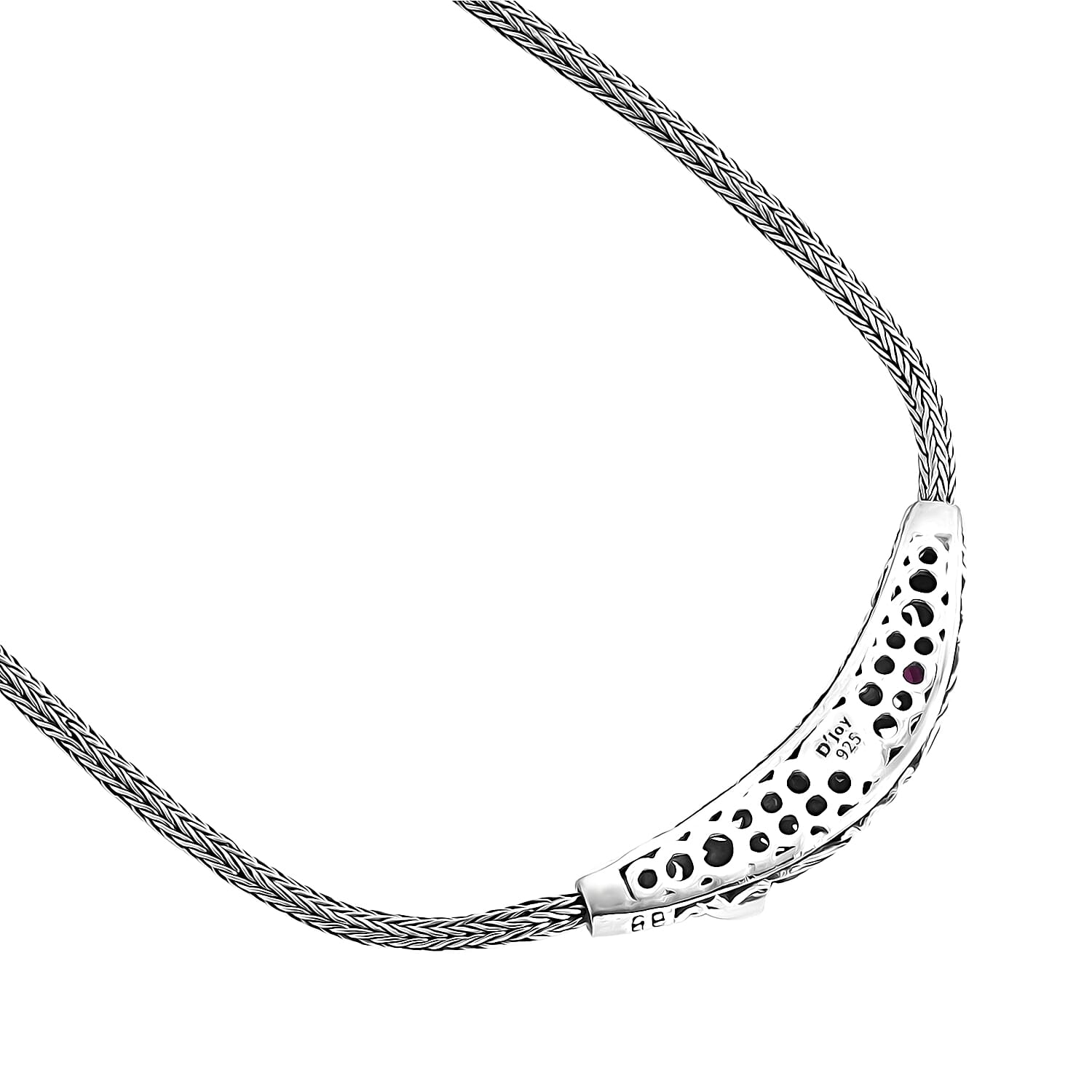 D'Joy Bali Legacy Niassa Ruby (FF) 0.75 ctw Butterfly Necklace in Sterling Silver (20 Inches)