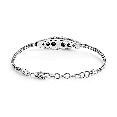 D'Joy Bali Legacy Blue Apatite 0.65 ctw Dragonfly Bracelet in Sterling Silver (6.50-8.0In)