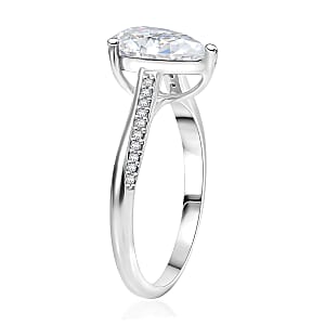 D'Joy Moissanite Ring in Rhodium Over Sterling Silver 2.00 ctw (Size 10.0)