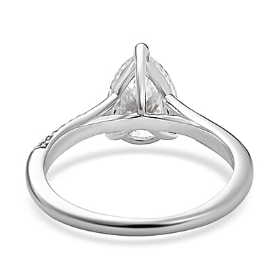 D'Joy Moissanite Ring in Rhodium Over Sterling Silver 2.00 ctw (Size 10.0)