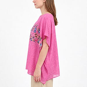 La Marey Rose Pink Floral Embroidery Kaftan